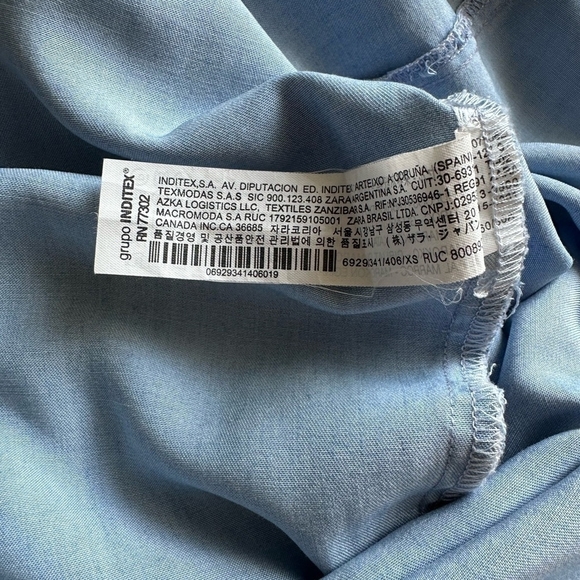 Women Dress ZARA Denim Blue Button Down Comfortable Fit Chambray Midi Robe Dress - Picture 9 of 10